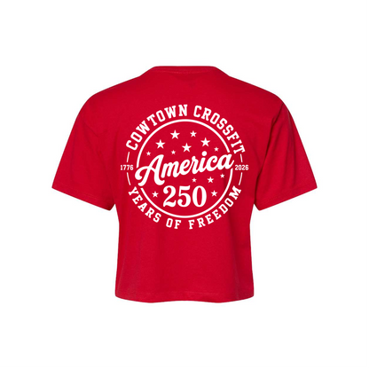 CTCF America 250 Next Level Crop Tees