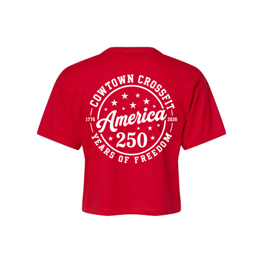 CTCF America 250 Next Level Crop Tees